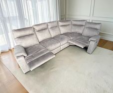 Grey corner recliner sofa