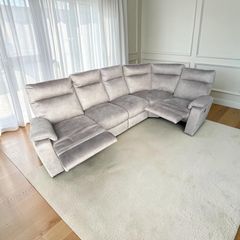 Grey corner recliner sofa
