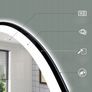LED Bathroom Mirror Black Frame Speakers Antifog 80cm Makeup Ensuite Dual LED Bright Light Memory Function Image 10