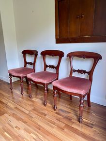 Antique mahogany balloon-back chairs