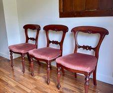 Antique mahogany balloon-back chairs