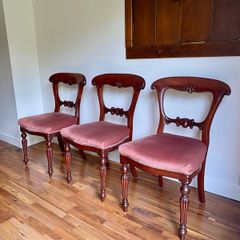 Antique mahogany balloon-back chairs
