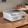 Commercial Electric Griddle, 535 x 300 mm, 3200W, 50-300C Adjustable Temp Control, Stainless Steel Body, Half Grooved Half Flat, with 2 Spatulas, 2 Brushes, and 4 Foot Pads, for Steak, Pancake Image 4