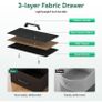 Black Chest of Drawers Bedroom, 8 Large Fabric Drawers, 110x30x88 Image 5