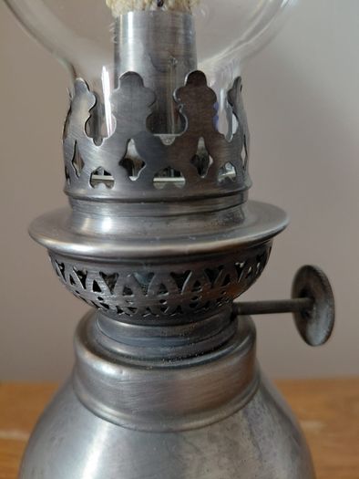 vintage French petit oil lamp works