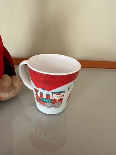 Festive moose soft toy and Santa Express Children's Christmas cup