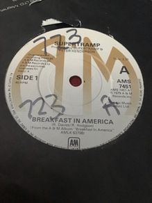 Supertramp vinyl single record - Breakfast in America