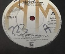 Supertramp vinyl single record - Breakfast in America