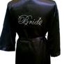 Satin Silk Long Robe Personalised Crystal Bride Bridesmaid Wedding Bridal Party With Rhinestones Image 4