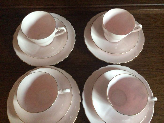 15 Piece 1930s Tuscan bone china  baby pink tea set