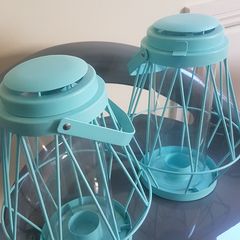 Set of 2 IKEA Lantern for tealight, in/outdoor, turquoise