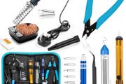 NEW SALE | Soldering Iron, Soldering Iron Kit with Solder, 60W Adjustable Temperature Soldering Kit, 2 Soldering Tips, Desoldering Pump, 8in1 Screwdriver, Tin Wire Tube, Soldering Iron Stand, Tweezers