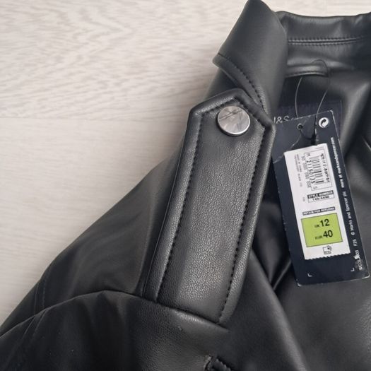 M&S Black  faux leather jacket. Size UK 10 12 M .New