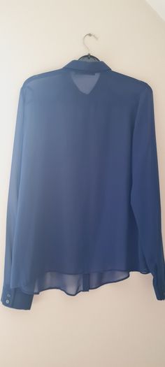 Blue Stud Detail Chiffon Shirt