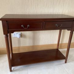 Mahogany console table with 2 drawers