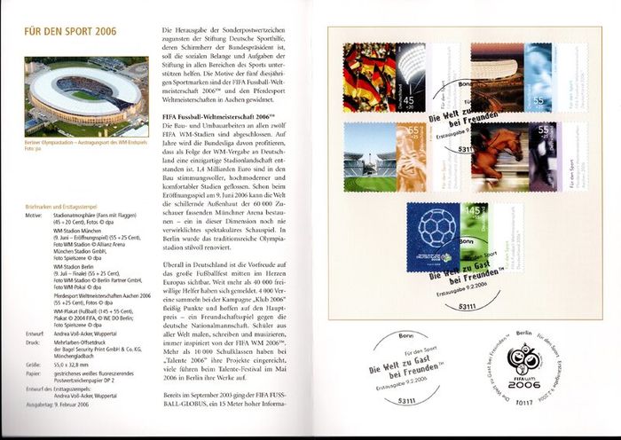 2006 Bundes Republic Deutschland (Germany) Federal Annual Stamp EFT Collection with 50 Images of contents