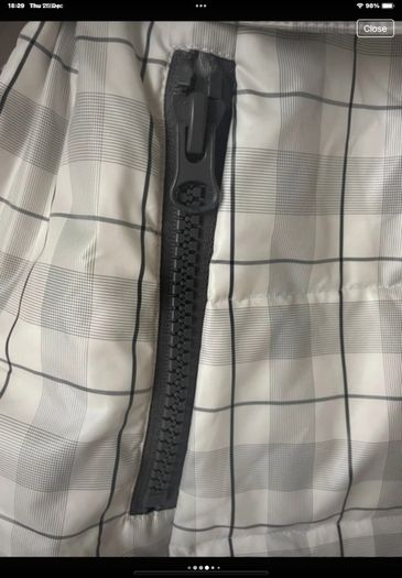 Edina ronay check down filled white & black tie belt coat size 12