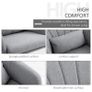 Swivel Linen Fabric Accent Chair for Living Room Contemporary Vanity Armchair with Adjustable Height Thick Cushion Lumbar Support Armrest for Bedroom Office Light Grey Image 7