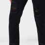 BNWT PrettyLittleThing Washed Black Distressed Hem Knee Rip Slim Mom Jeans size UK16 EU44 Postage included Image 3