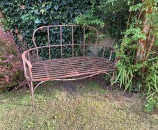 Iron garden bench