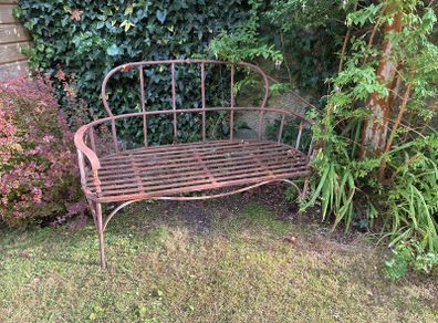 Iron garden bench