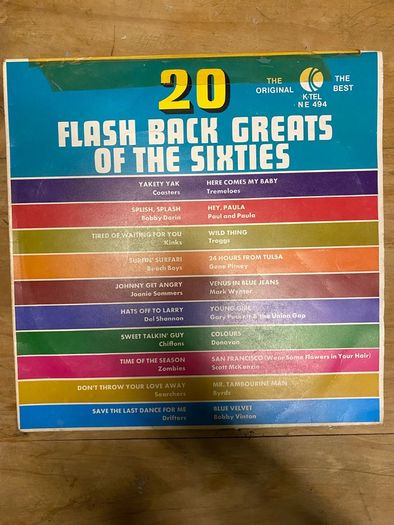 Vintage Vinyl LP 20 Flash Back Greats of the Sixties 1973