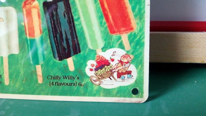 HB Ice Cream tin metal sign "FREE POST"