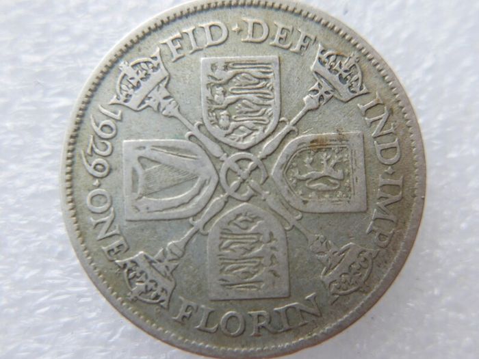 1929 George V Florin Silver Coin