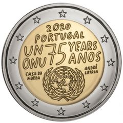 Portugal 2 Euro Commemorative coin 2020 - United Nations. Uncirculated.