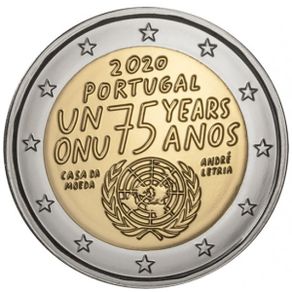 Portugal 2 Euro Commemorative coin 2020 - United Nations. Uncirculated.