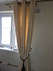 very nice pair of curtains 90 x90 pole and tie backs