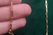 9ct gold rectangular box link chain - 23'' 5.8g