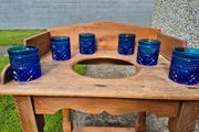Vintage Anchor Hocking Blue Wexford Tumblers Set of 6