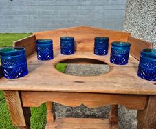 Vintage Anchor Hocking Blue Wexford Tumblers Set of 6