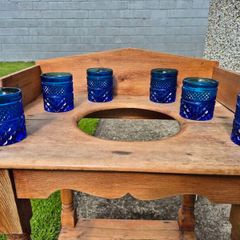 Vintage Anchor Hocking Blue Wexford Tumblers Set of 6