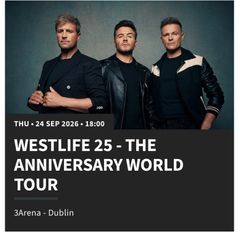 westlife tickets sept 24