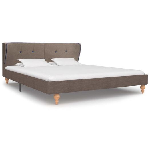 Bed Frame Taupe Fabric 150x200 cm