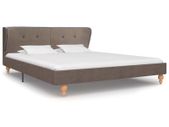 Bed Frame Taupe Fabric 150x200 cm
