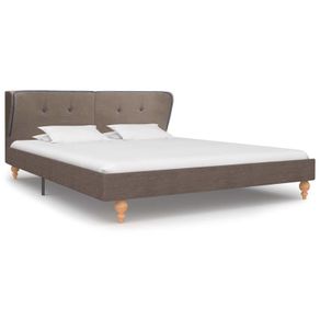 Bed Frame Taupe Fabric 150x200 cm