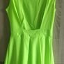 neon green open back dress fits sm m Image 3