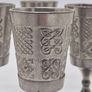 Set of 6 Vintage Mullingar Pewter Celtic Goblets Image 3