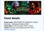 Creatures of Samhain Storytelling