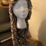 Hat plus red scarf and Beige and cream scarf Image 5
