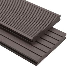 WPC Solid Decking Boards with Accessories 20m(sqr) 2.2m Dark Brown