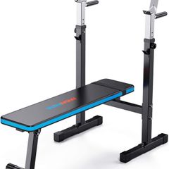Adjustable Weight Bench with Dip Station Folding Heavy Duty Weight Lifting Bench Home Training Gym Multiuse Workout Bench (FREE POSTAGE)
