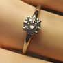 Swarovski Zirconia Petite Solitaire Silver Ring Image 2