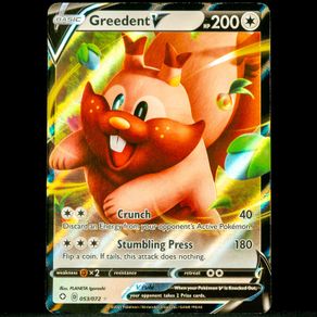 Greedent V 053/072 Double Holo Ultra Rare SWSH Shining Fates Pokemon Card
