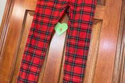 Topman Red Tartan Stretch Skinny Trousers Size 28S W28 L30 New