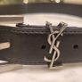 Black leather belt in the style of designer Image 3