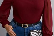 SHEIN Burgundy Chiffon Sleeve Top. Size 18. New